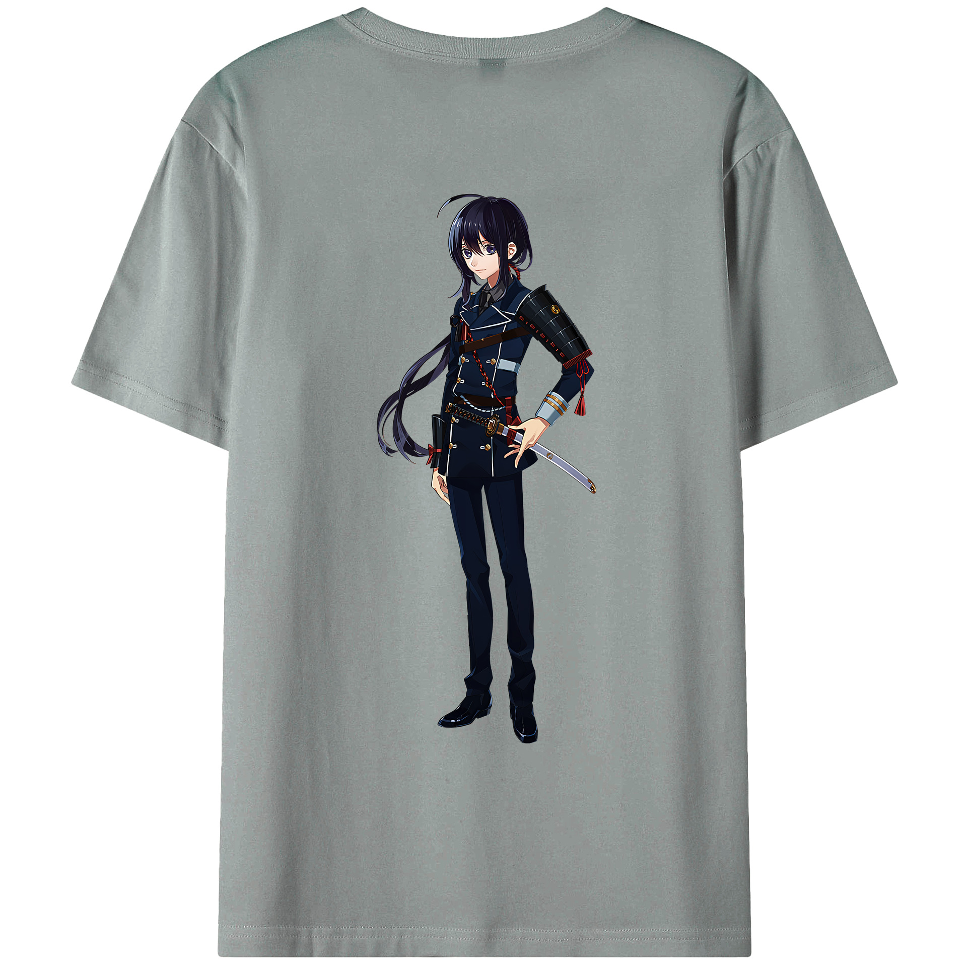 （画像用） 刀剣乱舞 Touken Ranbu 綿100％ メンズ半袖Tシャツ（バックプリント） 通気性